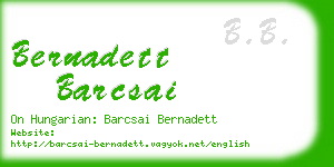 bernadett barcsai business card